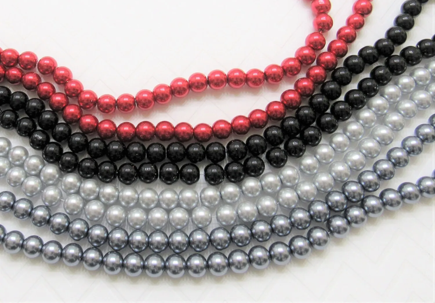 10mm Faux Glass Pearls Red, Black, Light Grey, Grey  Bubblegum Pearls, Chunky Pearls,Gumball Pearl Beads,10mm Bubblegum Necklace Pearl