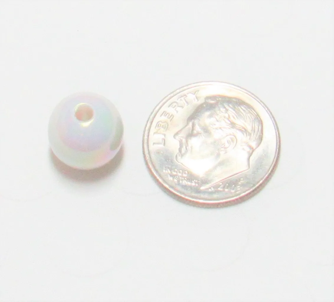 10mm White AB Bubblegum Beads, Chunky Bubblegum Beads, Gumball Beads, Acrylic Beads, Fairy Kawaii Bead Chunky Bubblegum Bead Chunky Bead