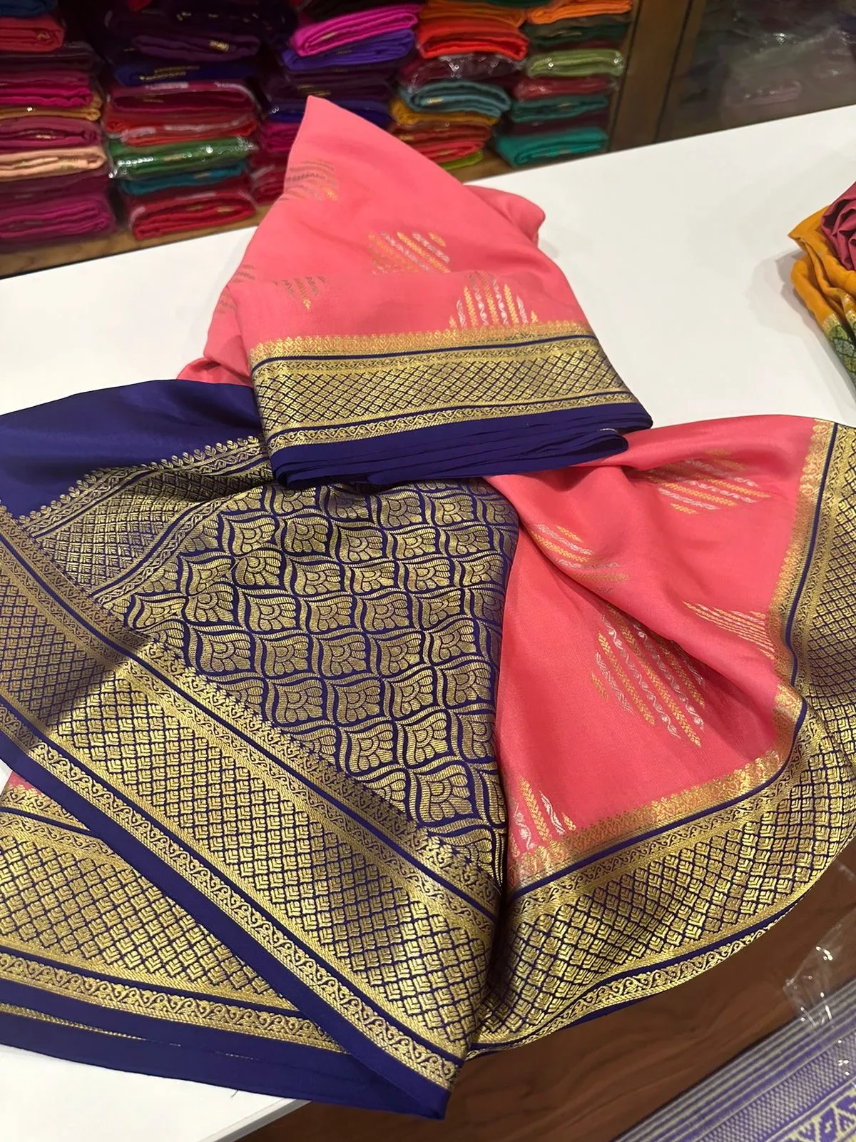 120gm Thickness Pure Mysoore Silk Saree