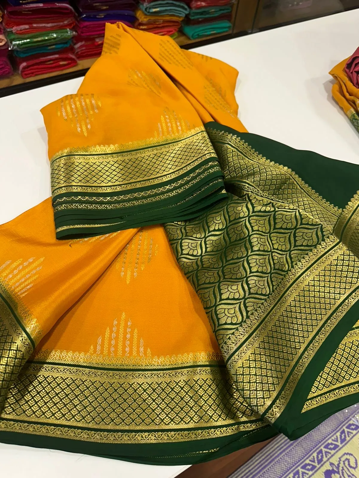 120gm Thickness Pure Mysoore Silk Saree