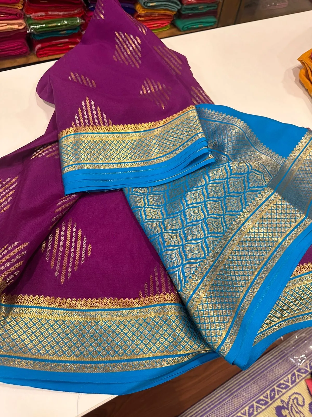 120gm Thickness Pure Mysoore Silk Saree