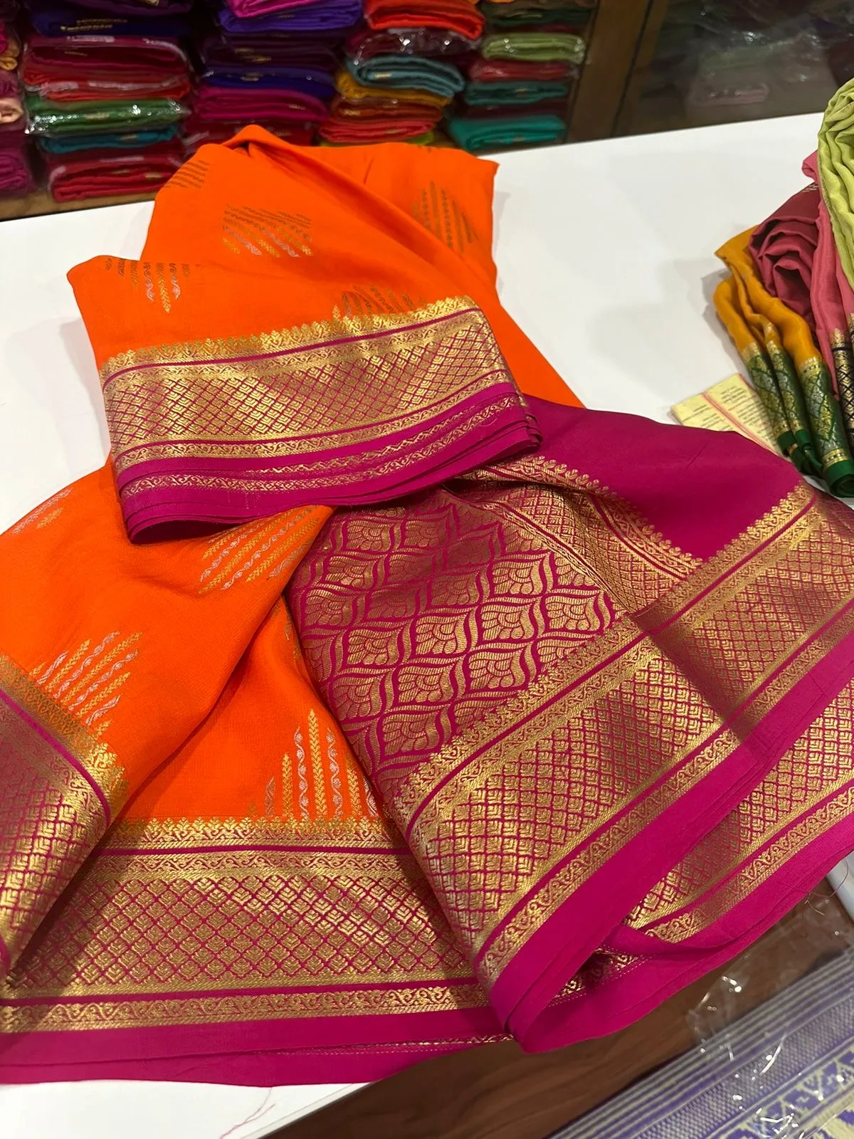 120gm Thickness Pure Mysoore Silk Saree