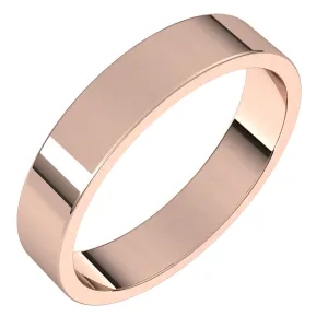 14K Rose Gold 4 mm flat Wedding Band