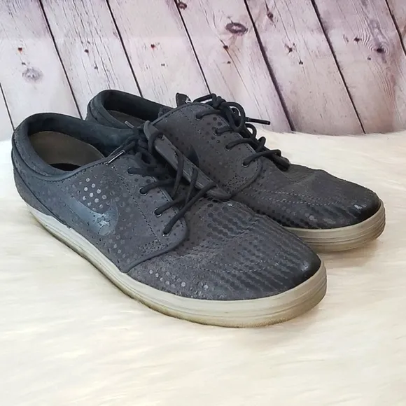2014 Nike SB Stefan Janoski Lunar Anthracite Gray Lace Up Sneakers Mens Sz 9.5