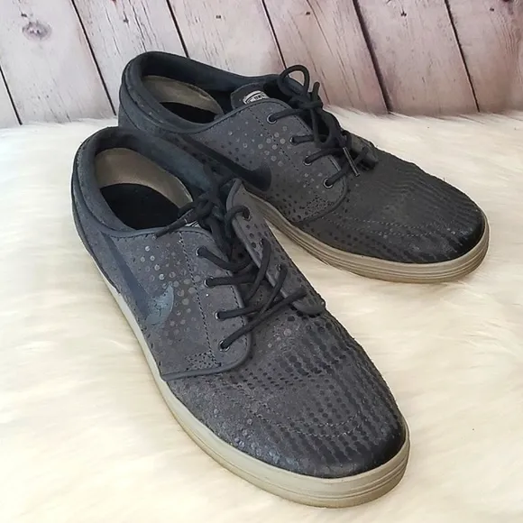 2014 Nike SB Stefan Janoski Lunar Anthracite Gray Lace Up Sneakers Mens Sz 9.5