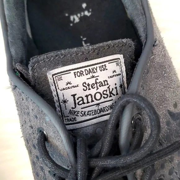 2014 Nike SB Stefan Janoski Lunar Anthracite Gray Lace Up Sneakers Mens Sz 9.5