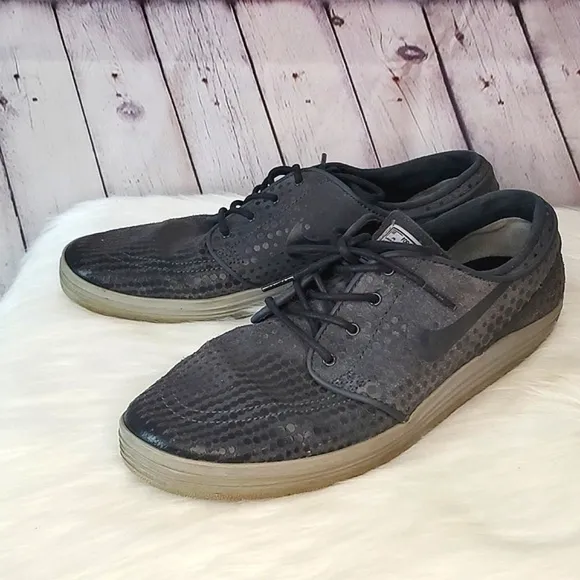 2014 Nike SB Stefan Janoski Lunar Anthracite Gray Lace Up Sneakers Mens Sz 9.5
