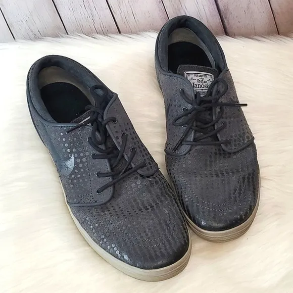 2014 Nike SB Stefan Janoski Lunar Anthracite Gray Lace Up Sneakers Mens Sz 9.5