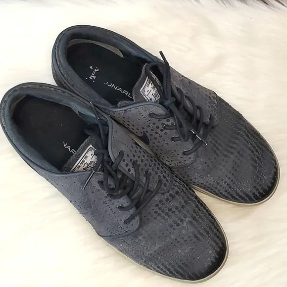 2014 Nike SB Stefan Janoski Lunar Anthracite Gray Lace Up Sneakers Mens Sz 9.5
