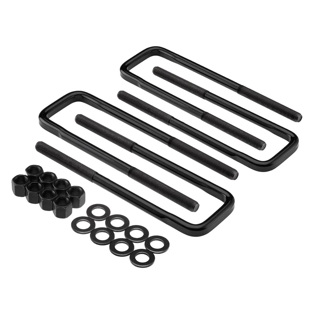 2019-2023 Chevrolet Silverado 3500HD Rear Suspension Lift Blocks with Premium Forged Flat Top U-Bolts 2WD 4WD