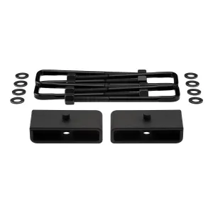 2019-2023 Chevrolet Silverado 3500HD Rear Suspension Lift Blocks with Premium Forged Flat Top U-Bolts 2WD 4WD