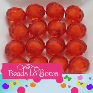 20mm Red Bead in a Bead Faceted Red Bubblegum Beads, 20mm Bubblegum Bead, Chunky Bead Supply, Red Hexagon Bead