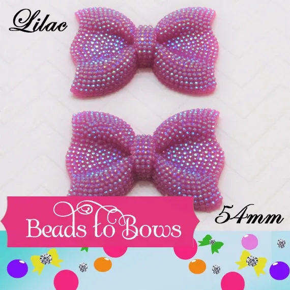 54mm Lilac Rhinestone Bubblegum Bow Bead,  1 Bow Bead .99, Sparkling Rhinestone Chunky Beads, Gumball Rhinestone Beads, Chunky Bead Supply