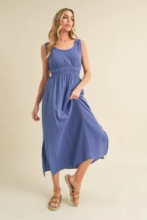 Aemi   Co Side Slit Round Neck Sleeveless Tank Dress