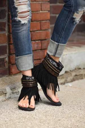 Amiga Black Naughty Monkey Sandals