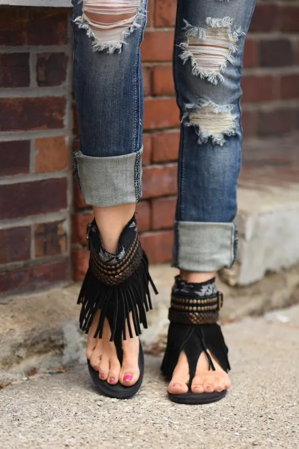 Amiga Black Naughty Monkey Sandals