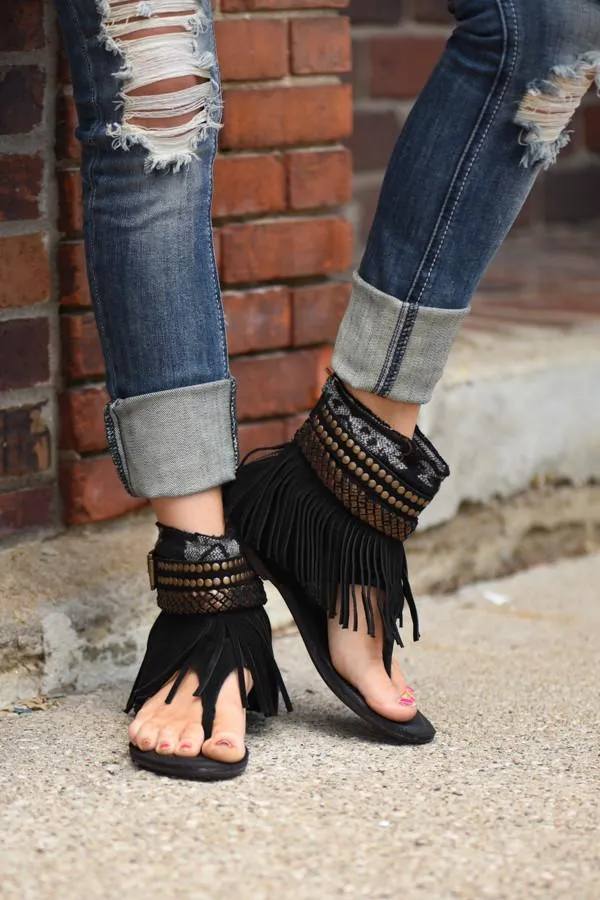 Amiga Black Naughty Monkey Sandals