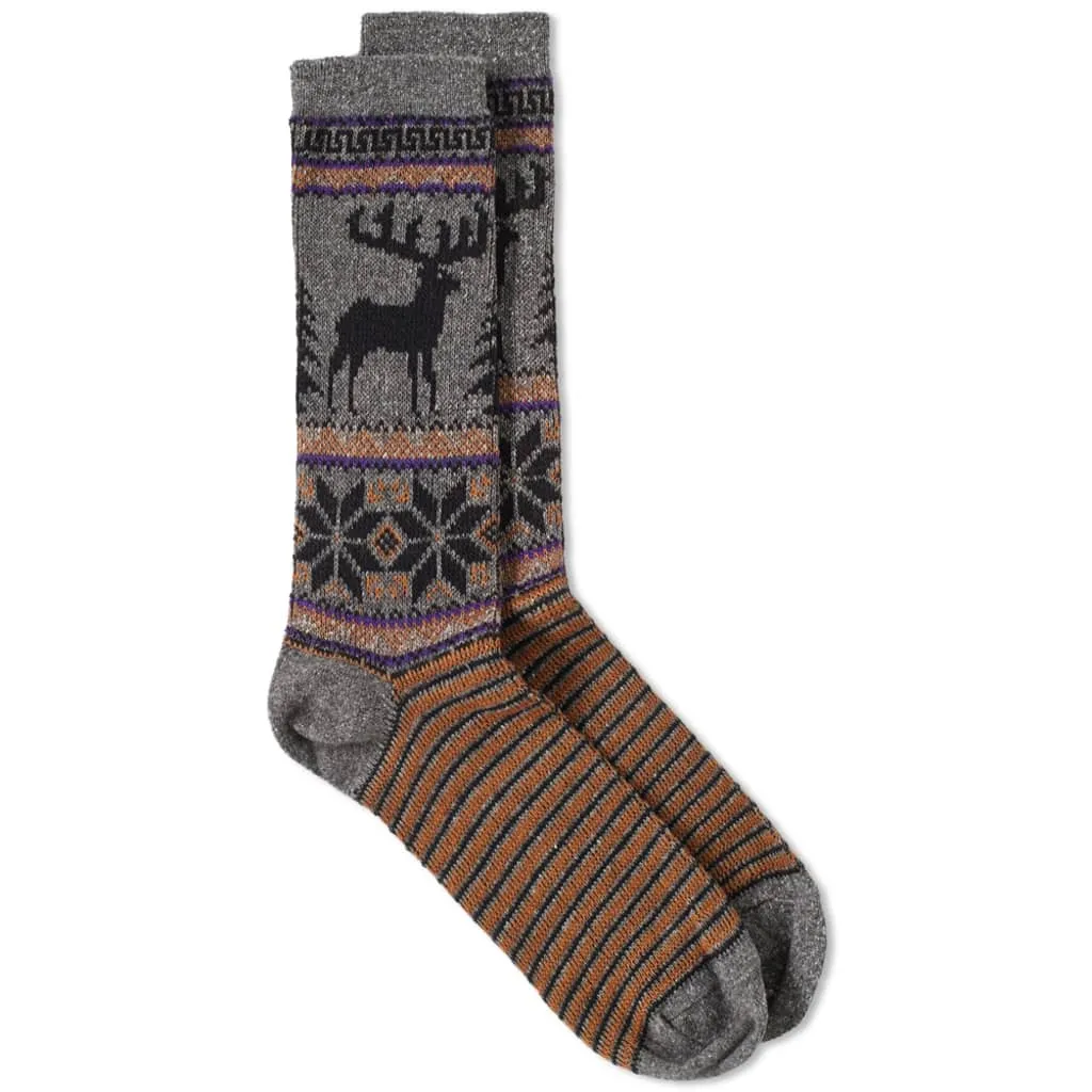 Anonymous Ism Deer Snow Socks Grey