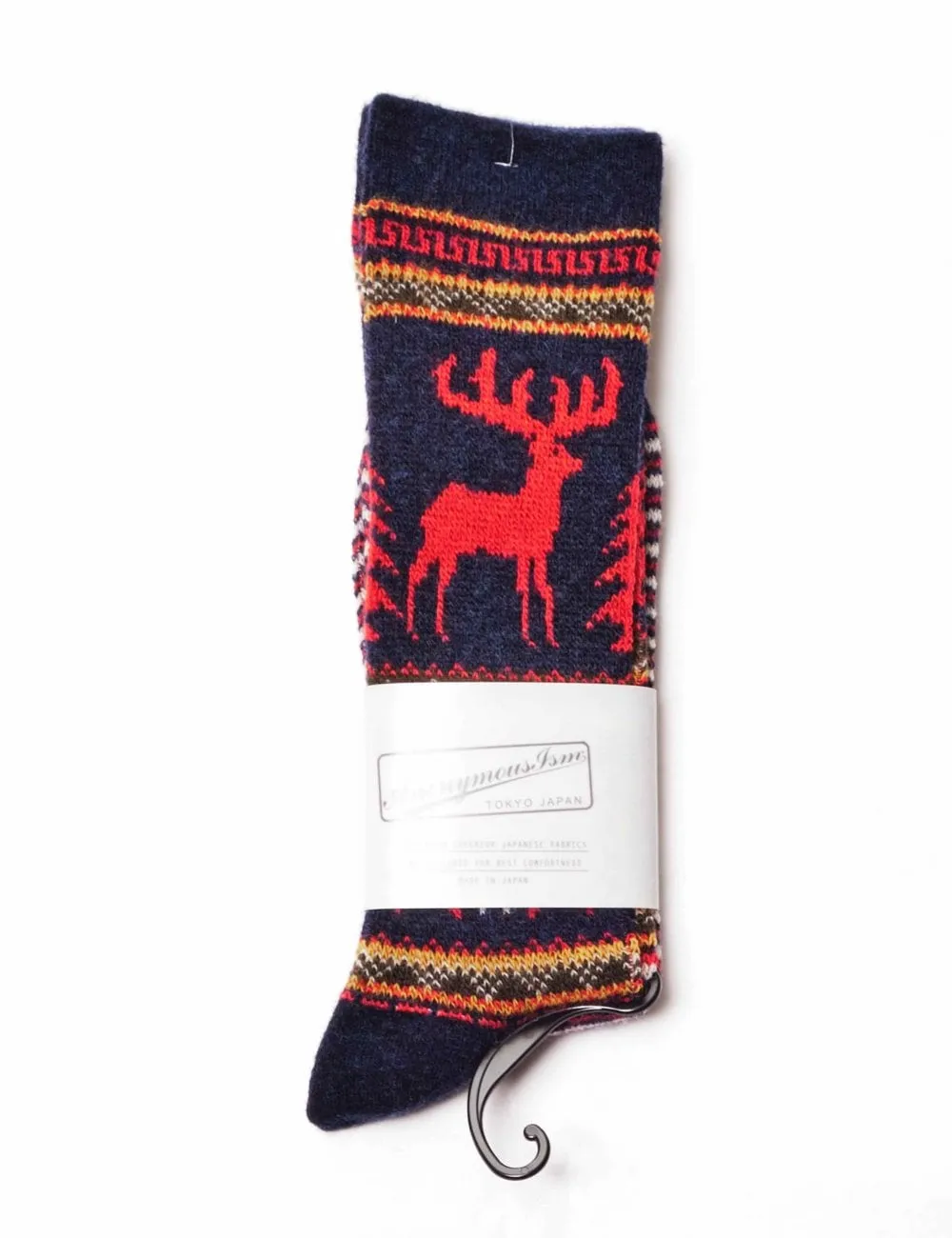 Anonymous Ism Deer Snow Socks Navy