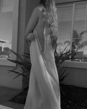 Antique Edwardian Ecru Lace Silk Slip Dress