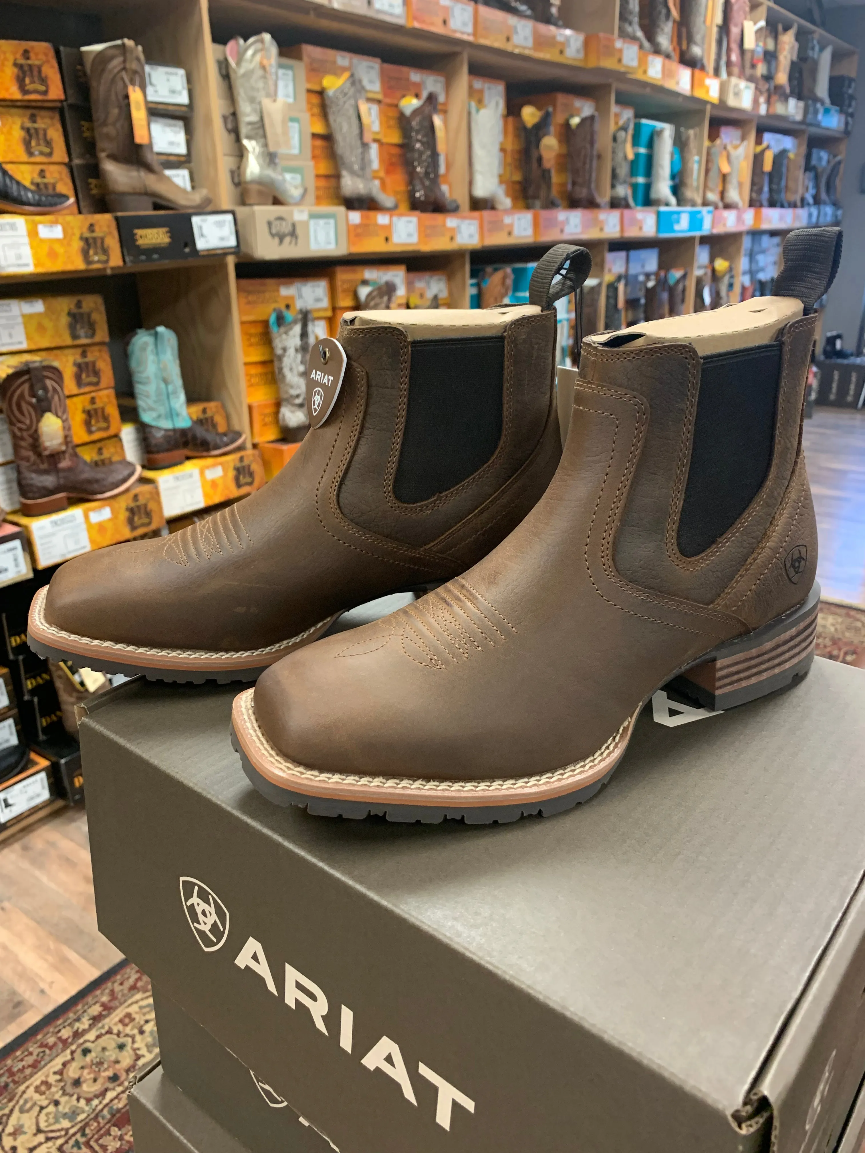ARIAT MEN'S HYBRID LOW BOY WESTERN BOOTS - BROAD SQUARE TOE