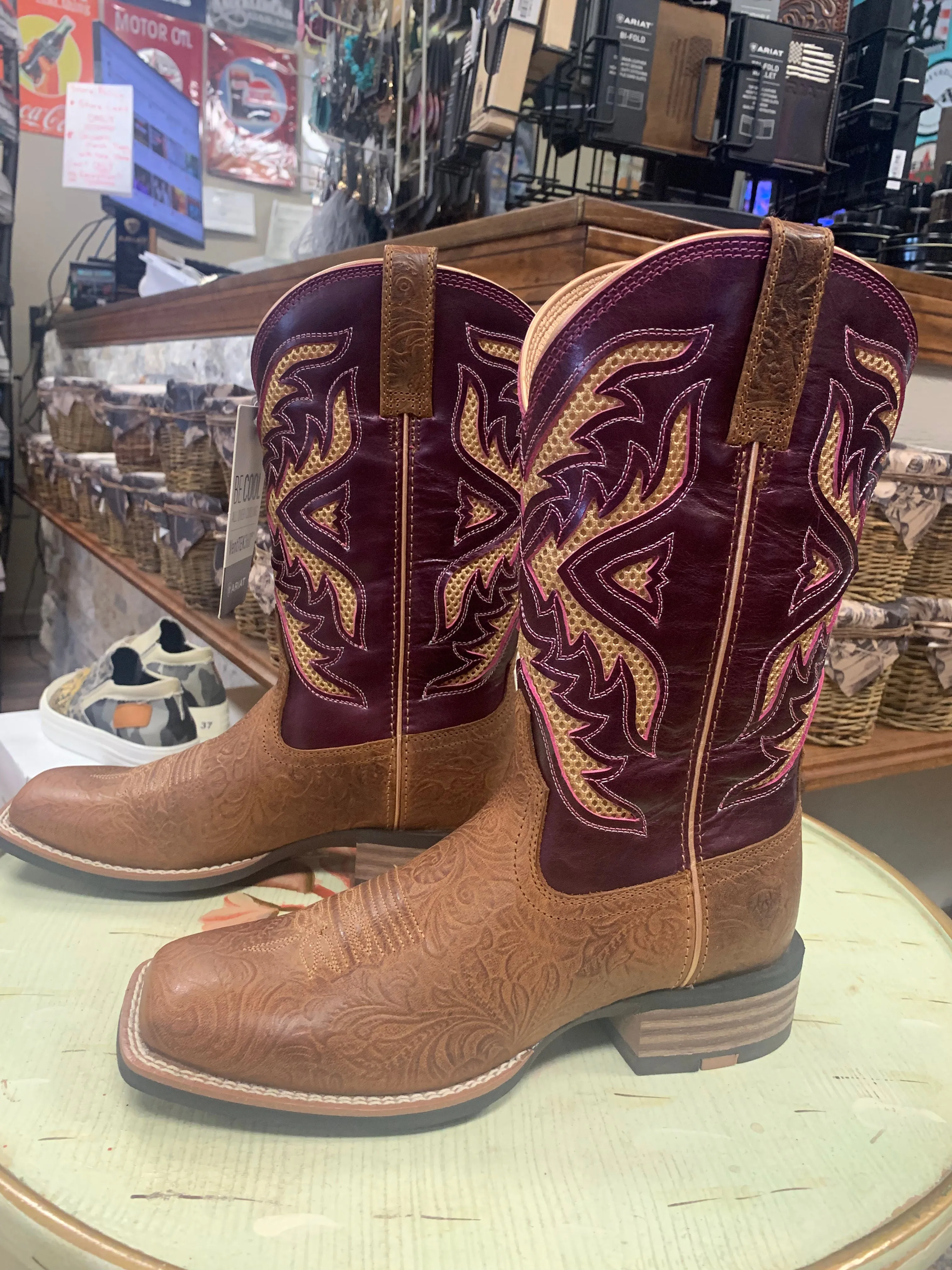 ARIAT WOMEN'S SAN ANGELO VENTTEK 360 PERFORMANCE WESTERN BOOTS - BROAD SQUARE TOE
