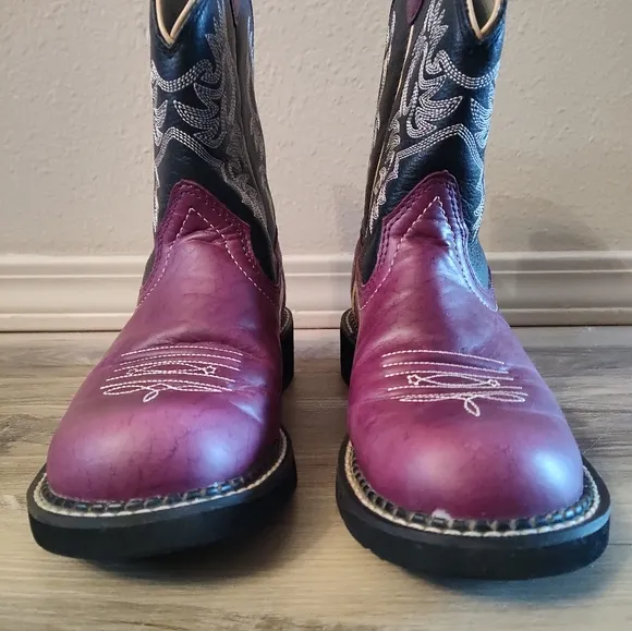 Ariat Women's Western Purple Black Boots Size 7