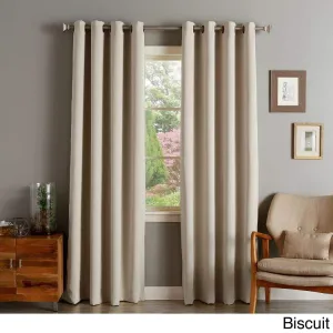 Aurora Home Thermal Insulated Blackout Grommet Top Curtain Panel Pair