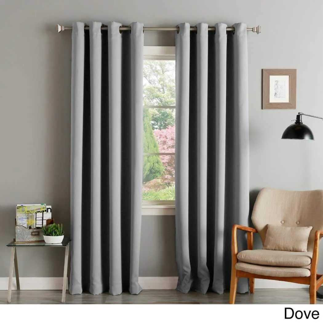 Aurora Home Thermal Insulated Blackout Grommet Top Curtain Panel Pair