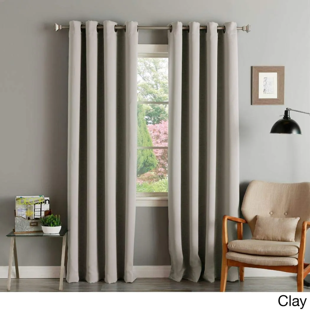 Aurora Home Thermal Insulated Blackout Grommet Top Curtain Panel Pair