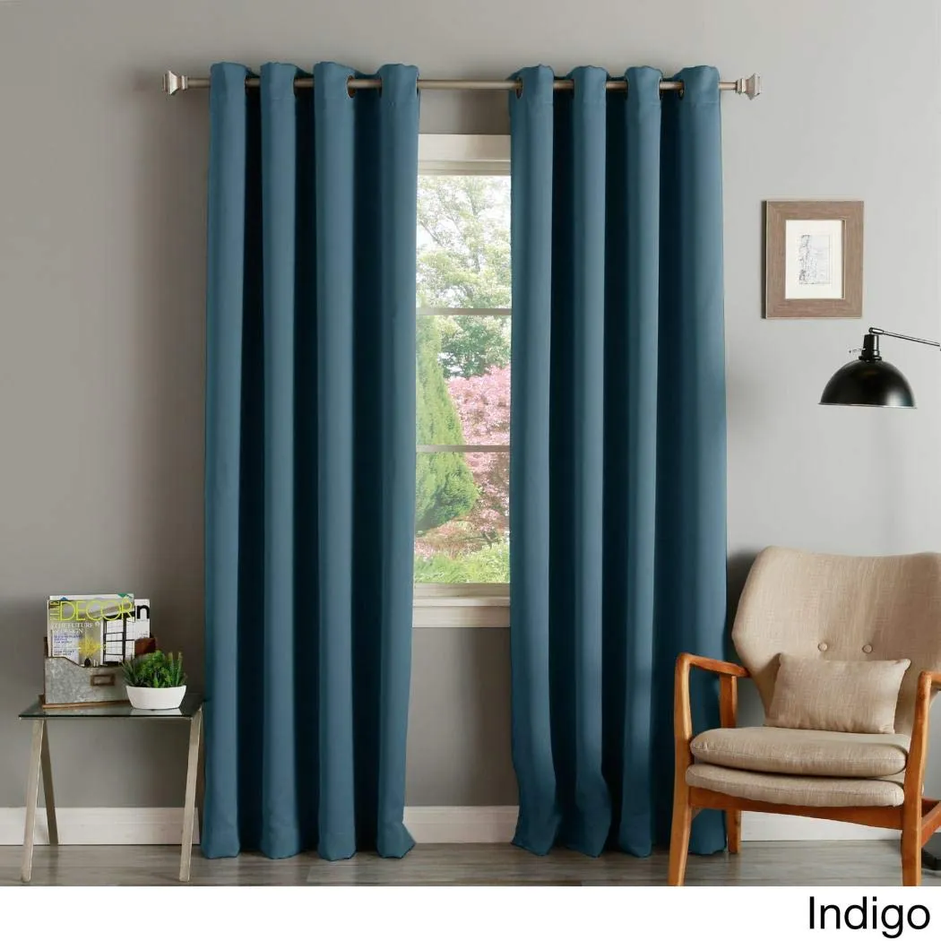Aurora Home Thermal Insulated Blackout Grommet Top Curtain Panel Pair