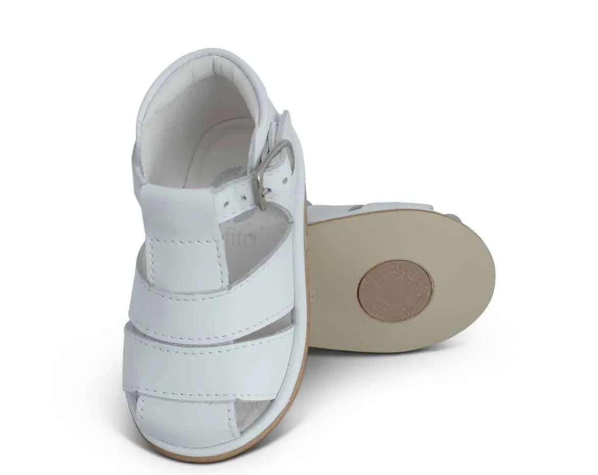 B2210 Silvio White Leather Sandal Fofito