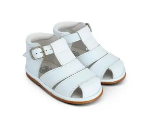 B2210 Silvio White Leather Sandal Fofito