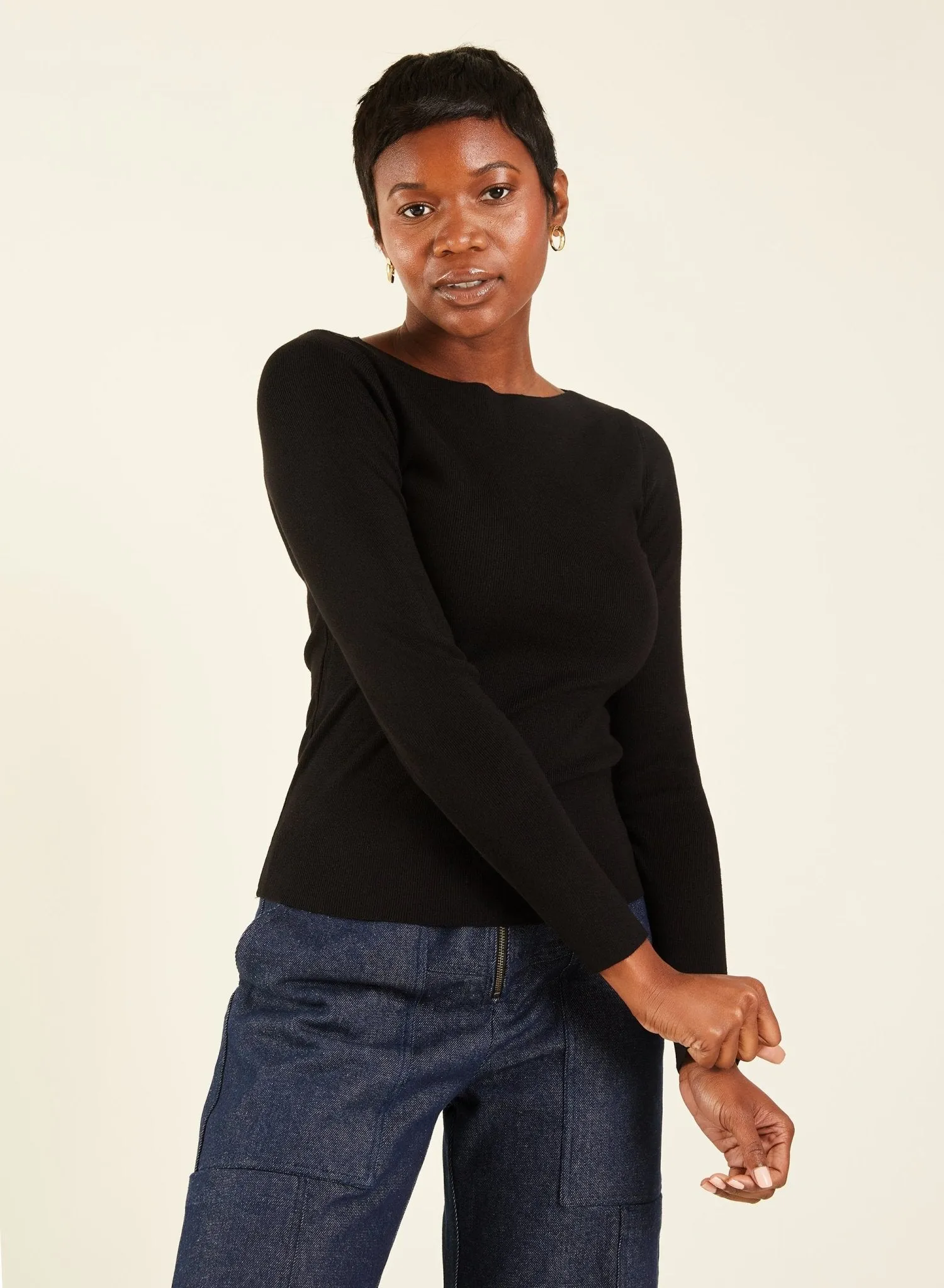 Basic Boatneck Top - Black