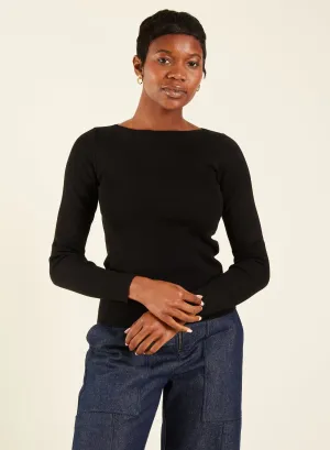 Basic Boatneck Top - Black