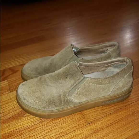 Birkenstock Oswego Tan suede leather slip on sneaker