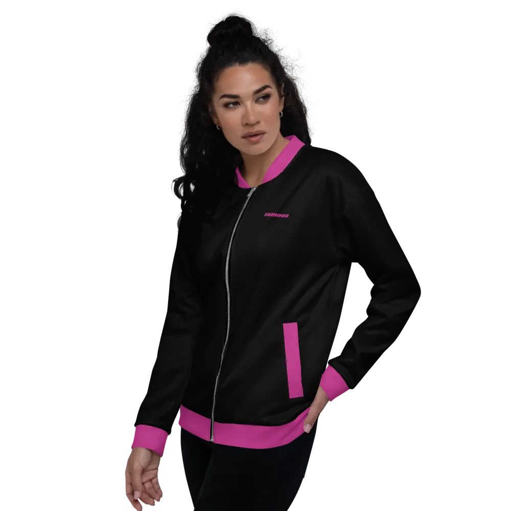 black & pink bomber jacket