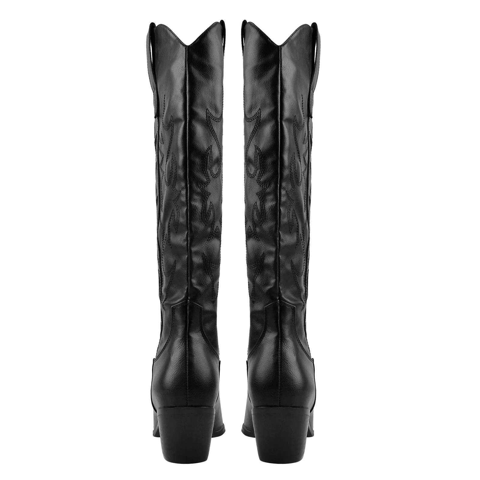 Black Round Up Cowboy Boots