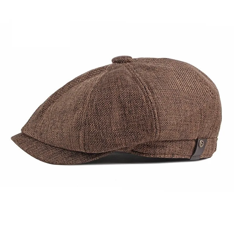 Breathable linen newsboy hat