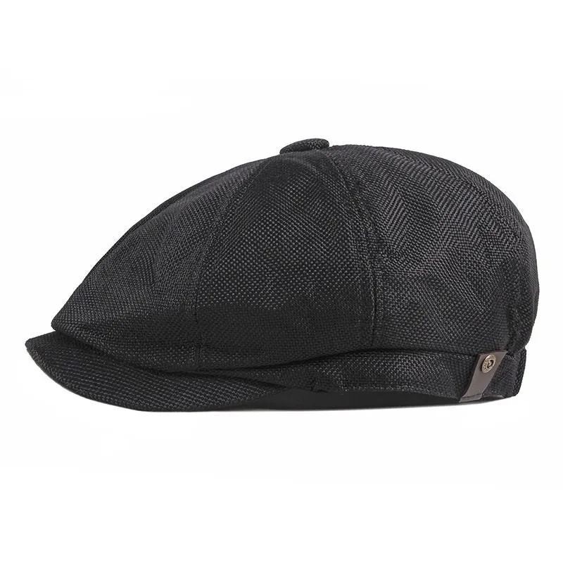 Breathable linen newsboy hat