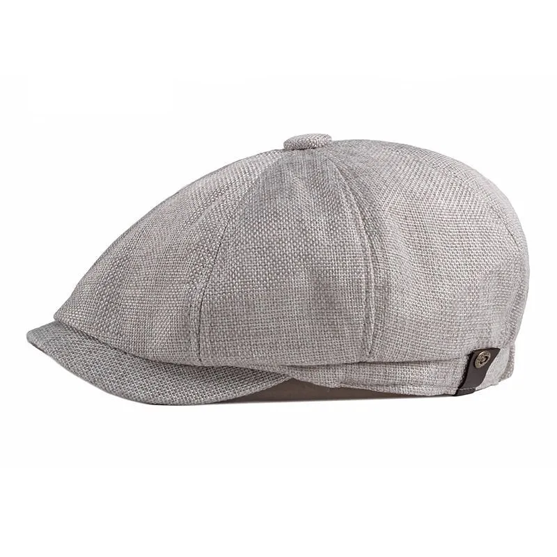 Breathable linen newsboy hat
