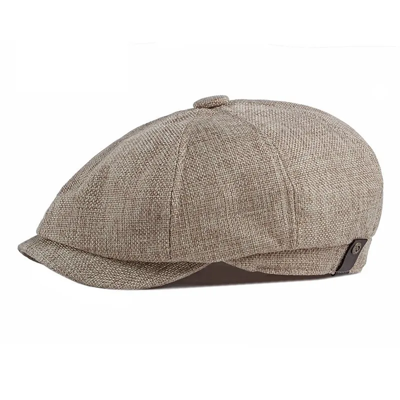 Breathable linen newsboy hat