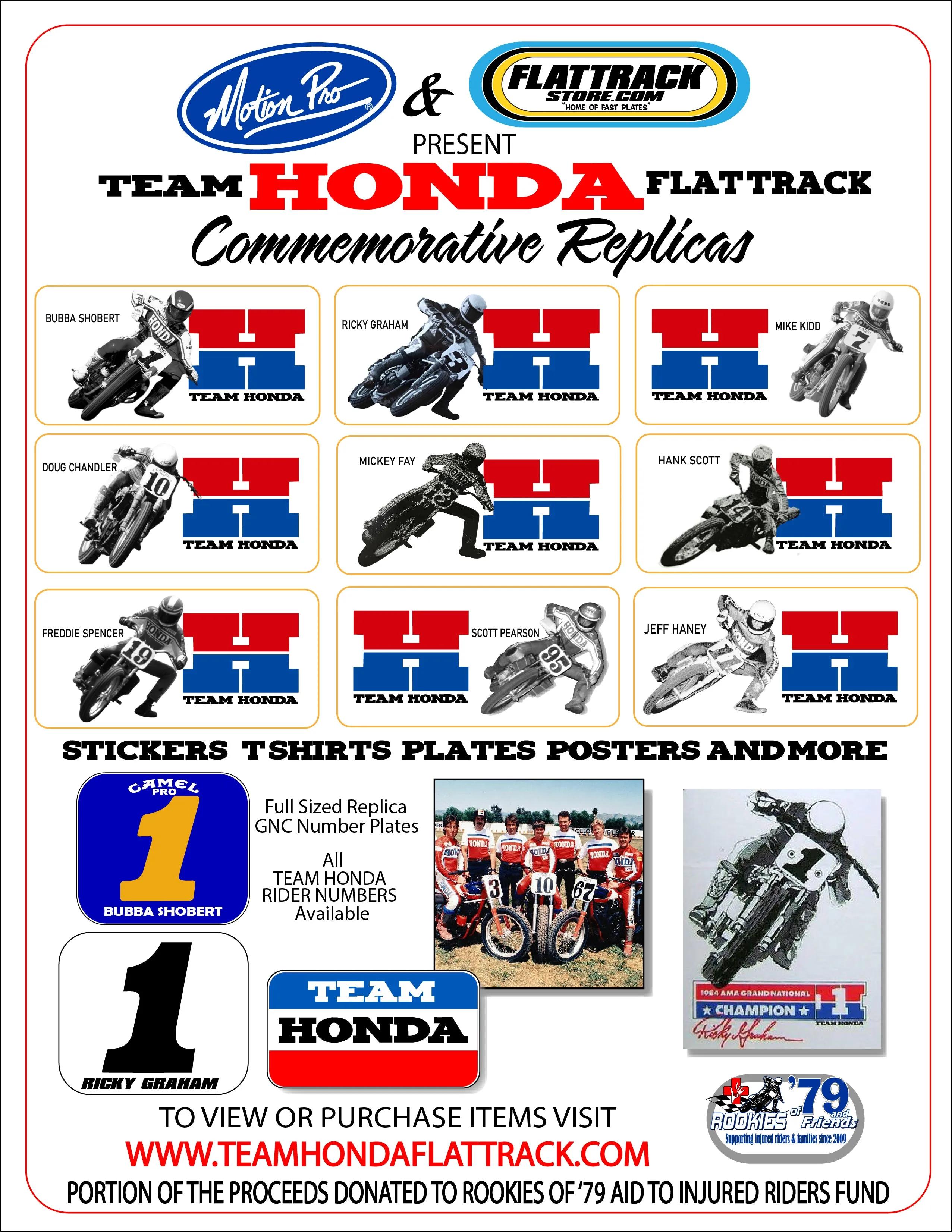 BUBBA SHOBERT TEAM HONDA FLAT TRACK STICKER