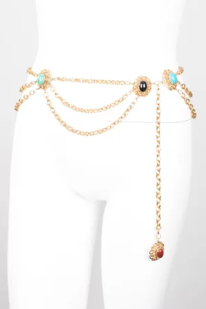 Cabochon Tiered Chain Belt