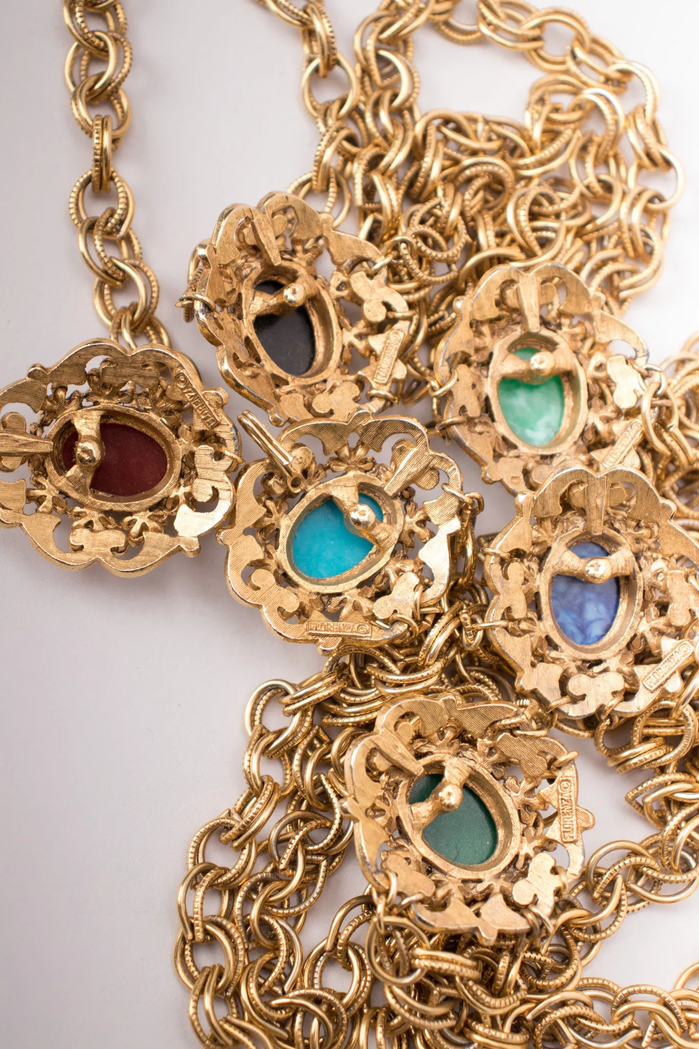 Cabochon Tiered Chain Belt