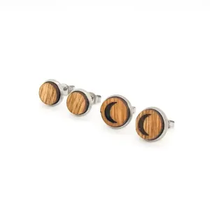 Celestial Wood Earrings | MOON MINIS