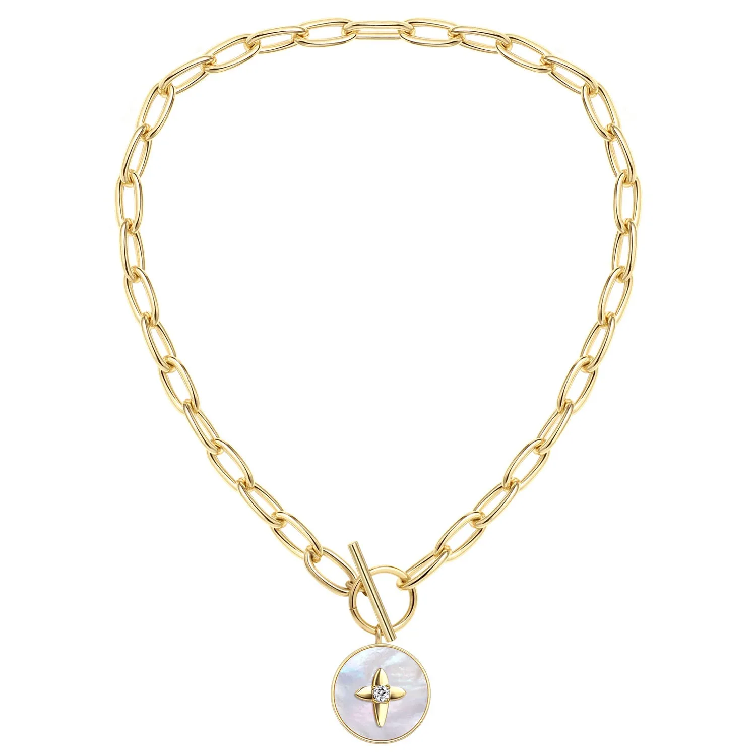 Chunky Chain Choker Necklace, 14K Gold