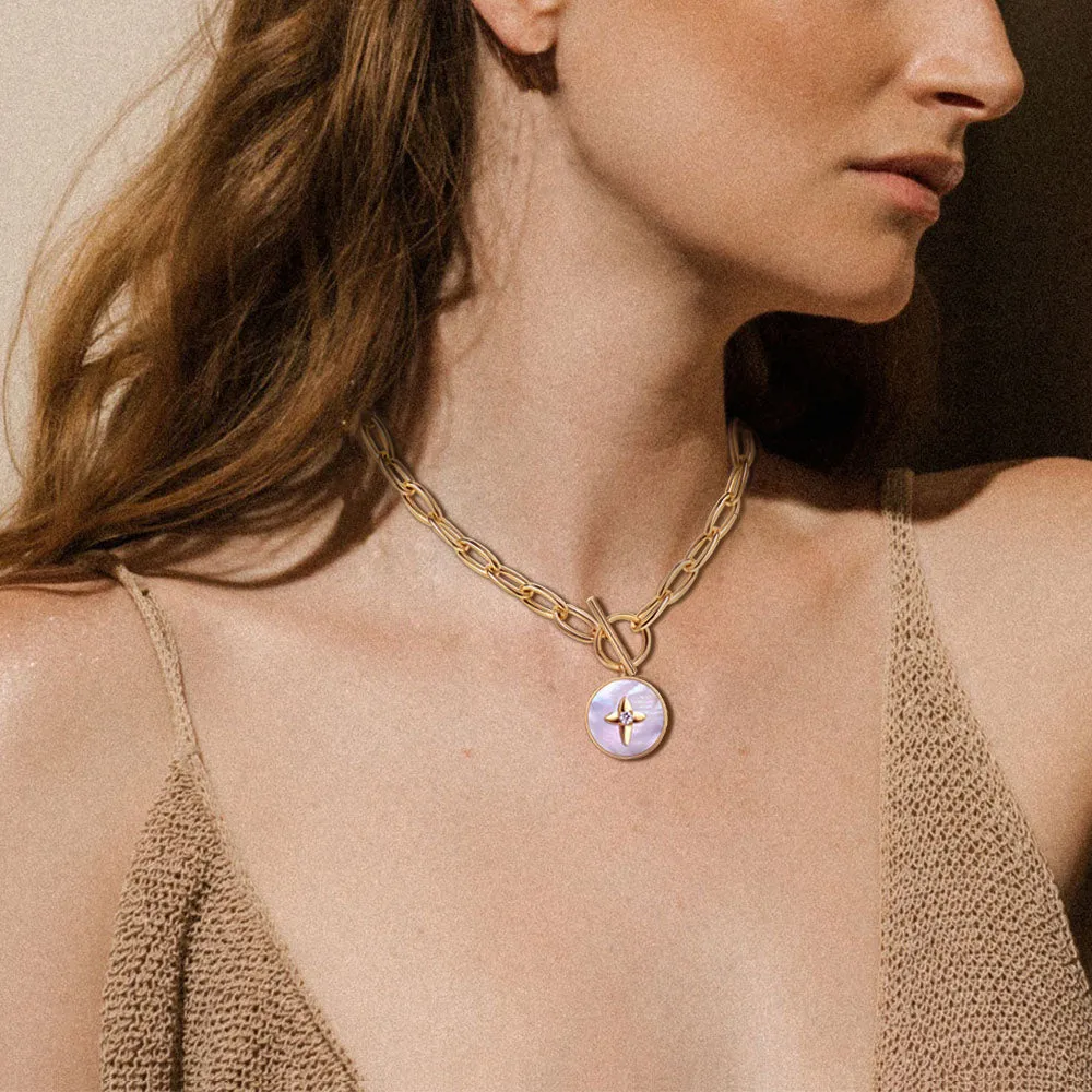 Chunky Chain Choker Necklace, 14K Gold