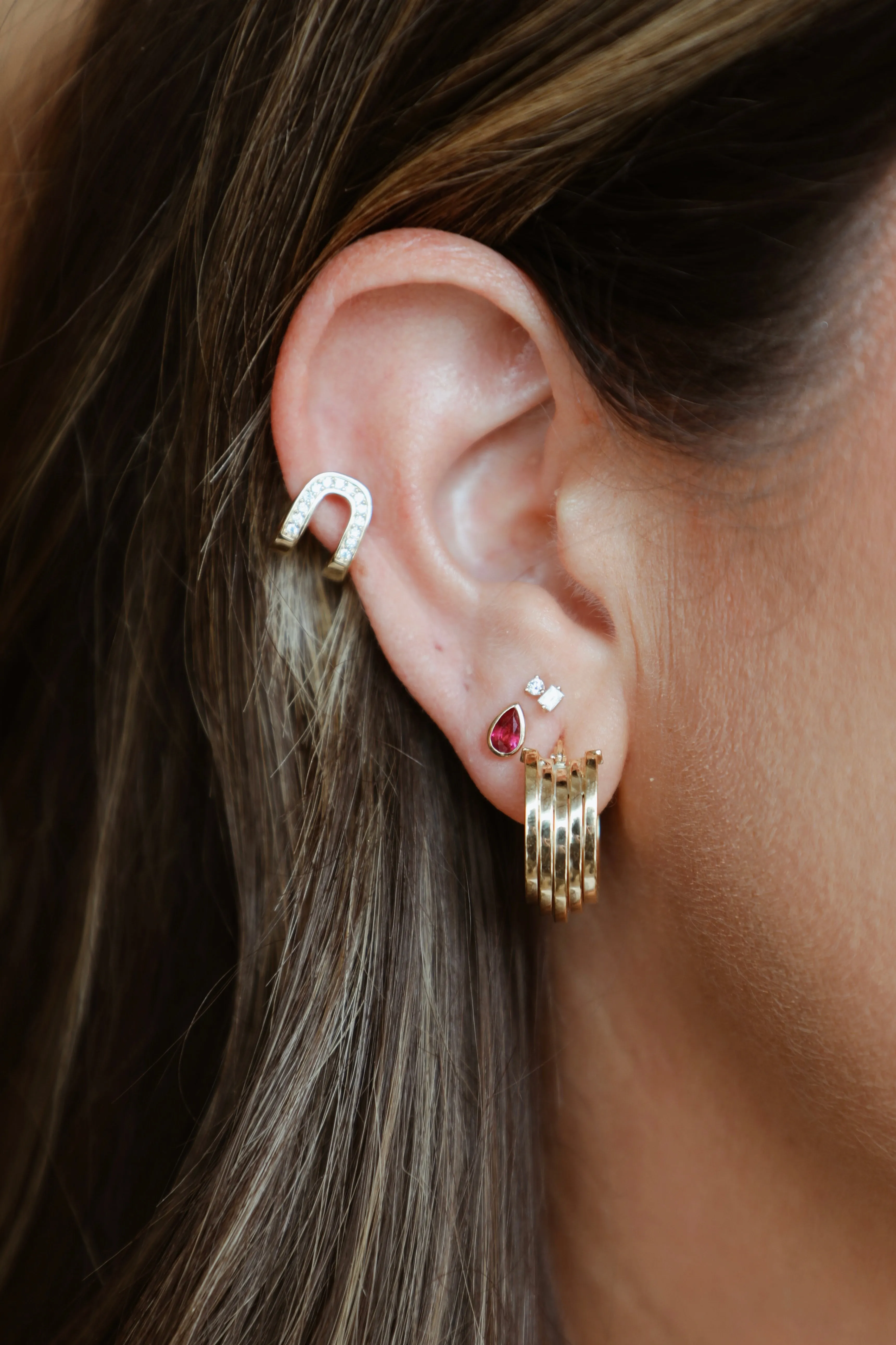Chunky Gold Stacked Hoops