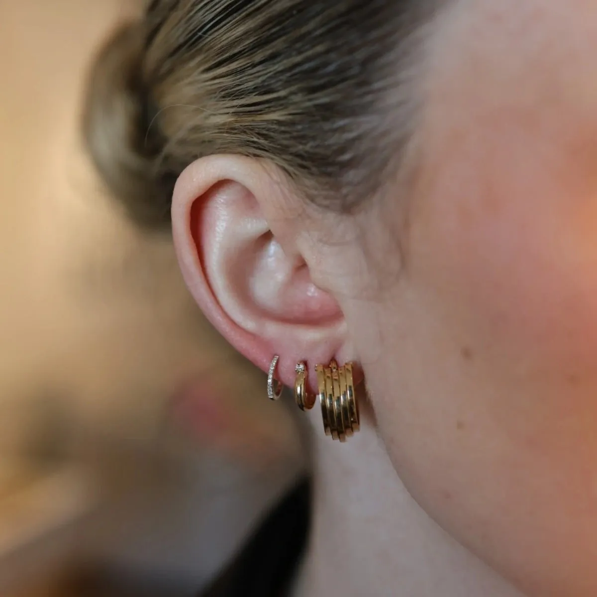 Chunky Gold Stacked Hoops